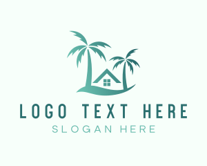 Tropical - Gradient Resort House logo design