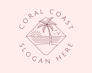 Island Shore Sunset logo design