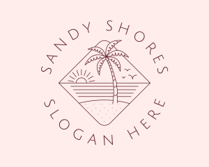 Island Shore Sunset logo design