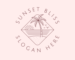 Sunset - Island Shore Sunset logo design