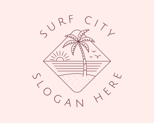 Island Shore Sunset logo design