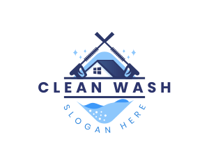 Power Washing Home Clean logo design