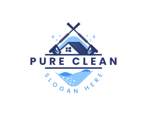 Power Washing Home Clean logo design