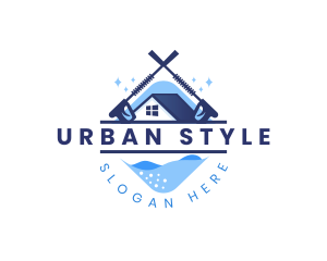 Pressure Wash - Power Washing Home Clean logo design