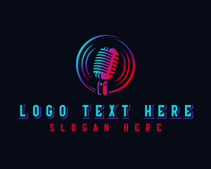 Record Label - Microphone Podcast Radio logo design