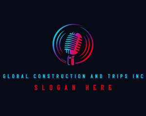 Record Label - Microphone Podcast Radio logo design