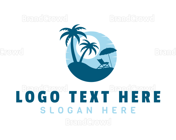 Blue Summer Beach Logo
