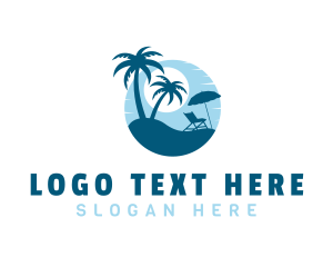 Seaside - Blue Summer Beach logo design