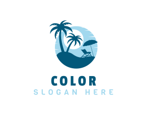 Tropical - Blue Summer Beach logo design