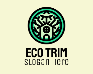 Eco Green Tree House logo design