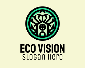 Eco Green Tree House logo design