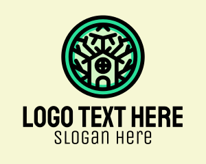 Eco - Eco Green Tree House logo design