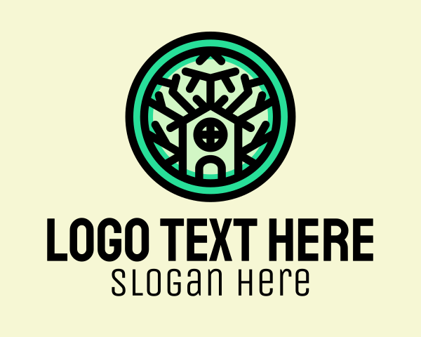 Villa - Eco Green Tree House logo design