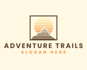 Mountain Adventure Sunset logo design