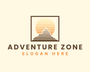 Mountain Adventure Sunset logo design