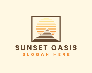 Mountain Adventure Sunset logo design