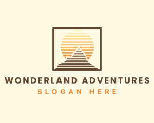 Mountain Adventure Sunset logo design