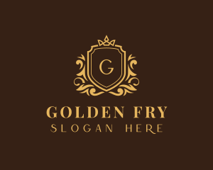 Golden Crown Shield logo design