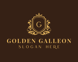 Golden Crown Shield logo design