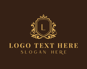 Agency - Golden Crown Shield logo design
