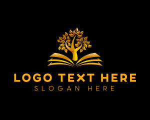 Knowledge - Book Wood Tree logo design