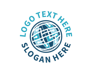 International - Digital Sphere Globe logo design