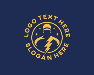 Superhero - Power Lightning Electrician logo design