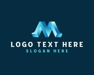 3D Generic Letter M logo design