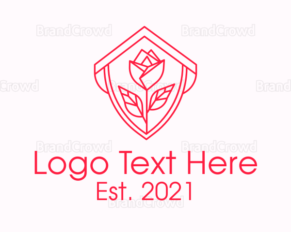 Rose Crest Line Art Logo