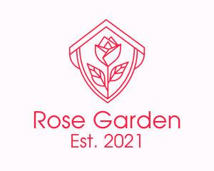 Rose - Rose Crest Line Art logo design