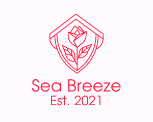 Rose Crest Line Art  logo design