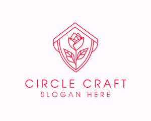 Rose Crest Line Art  logo design