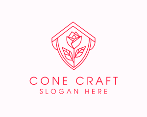 Rose Crest Line Art  logo design