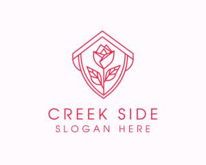 Rose Crest Line Art  logo design