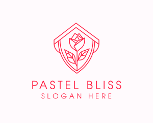 Rose Crest Line Art  logo design