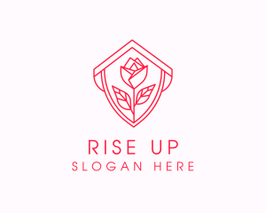 Rose Crest Line Art  logo design