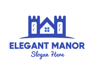 Manor - Blue Realty Castle logo design