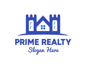 Blue Realty Castle logo design