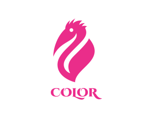 Pink Pelican Bird Logo