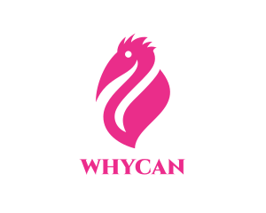 Pink Pelican Bird Logo