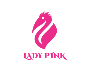 Pink Pelican Leaf logo design