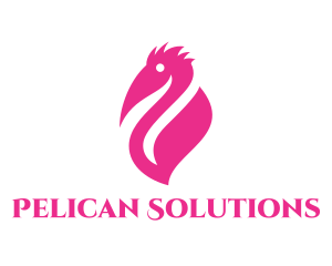 Pelican - Pink Pelican Leaf logo design