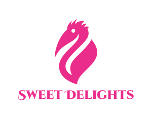 Pink Pelican Leaf logo design