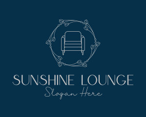 Floral Wreath Sofa Furniture logo design