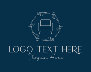 Floral Wreath Sofa Furniture Logo