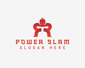 Wrestler - Sumo Wrestler Athlete logo design
