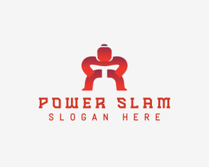 Wrestling - Sumo Wrestler Athlete logo design