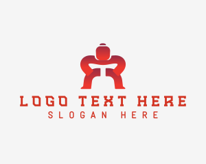 Human - Sumo Wrestler Athlete logo design