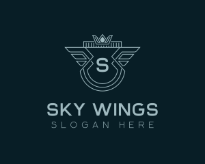 Wings Crown Company logo design