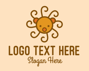 Baby Bear - Cute Spiral Bear logo design